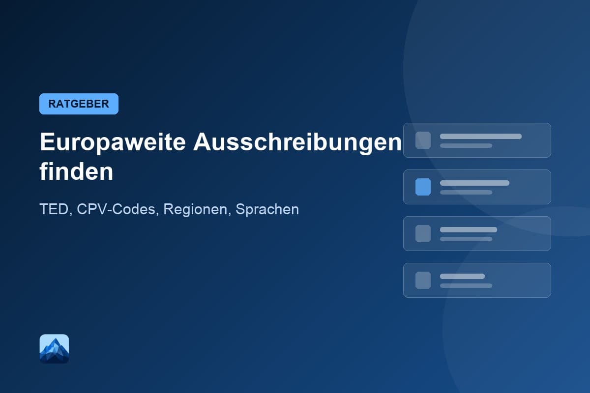 Europaweite Ausschreibungen finden: EU-Vergaben richtig suchen