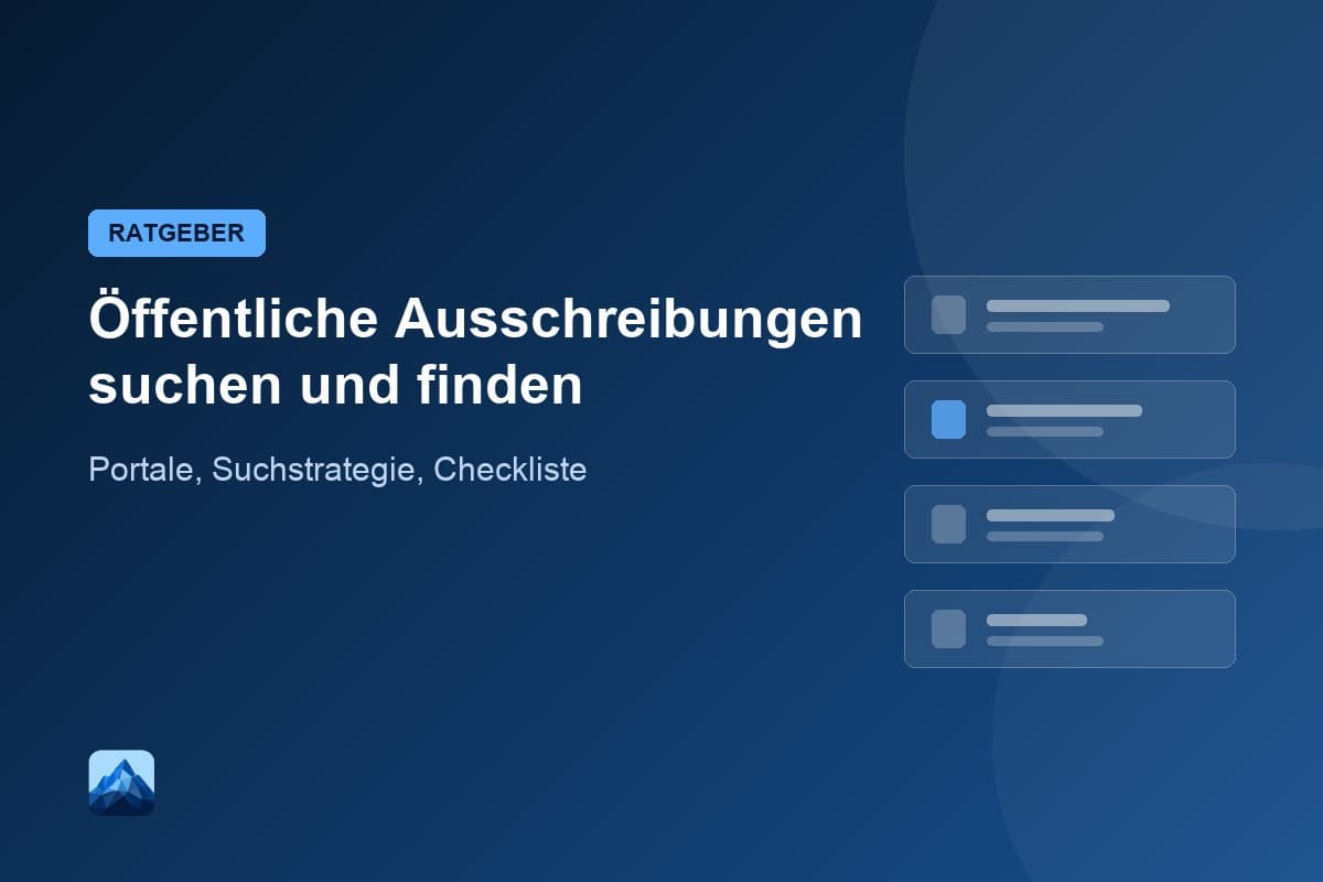 Öffentliche Ausschreibungen richtig suchen und finden